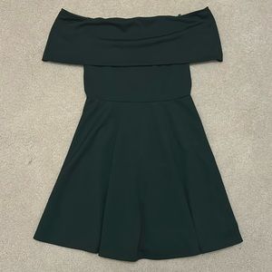 Emerald Green Off-The-Shoulder Dress